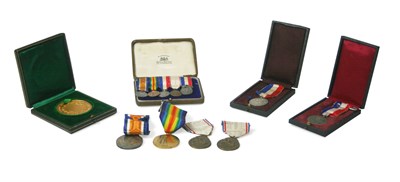Lot 133 - WWI PAIR, MEDALS AND MEDALLION TO MISS EMILY GEORGIANA KEMP