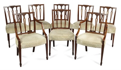 Lot 53 - SET OF EIGHT GEORGE III MAHOGANY DINING CHAIRS
