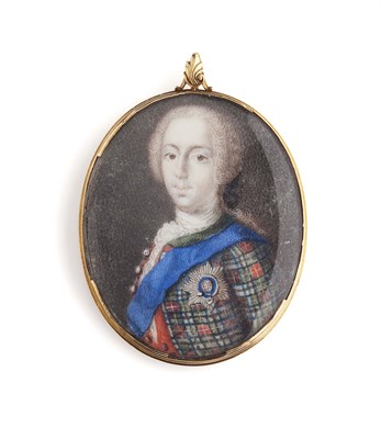 Lot 4 - Attributed to Charles Dixon - An 18th century portrait miniature of Prince Charles Edward Stuart