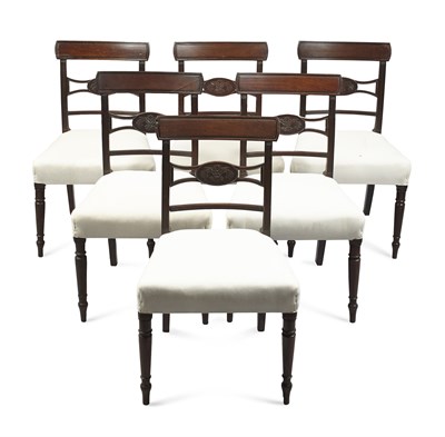 Lot 64 - SET OF SIX GEORGE III DINING CHAIRS