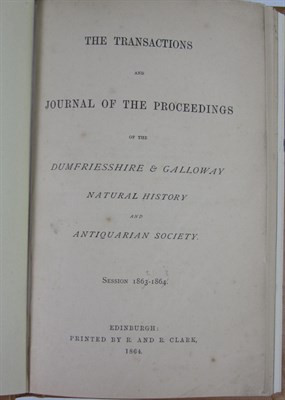 Lot 209 - Transactions of the Dumfriesshire and Galloway Natural History Society