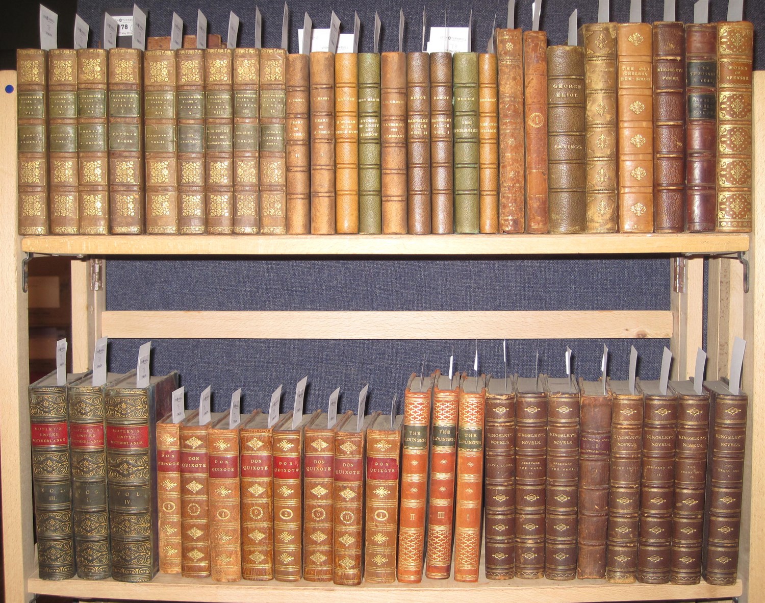 Lot 78 - Leather bindings, 60 volumes, most 12mo,  including Kingsley, Charles