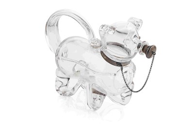 Lot 268 - An Edwardian silver mounted glass 'bear' claret jug