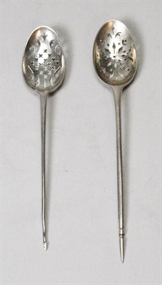 Lot 342 - Two George II mote spoons