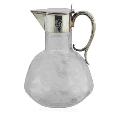 Lot 290 - A late Victorian cut glass claret jug