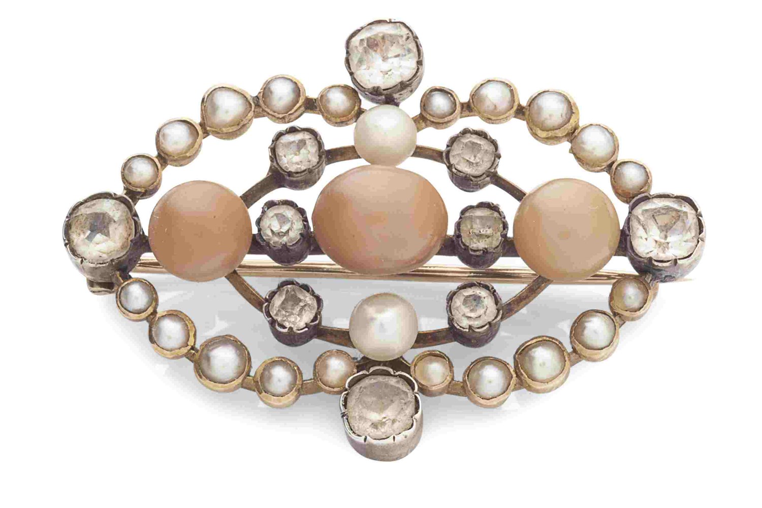 Lot 43 - A Scottish pearl and paste set brooch