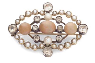 Lot 43 - A Scottish pearl and paste set brooch