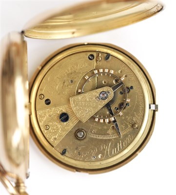 Lot 110 - An 18ct gold hunter cased pocket watch