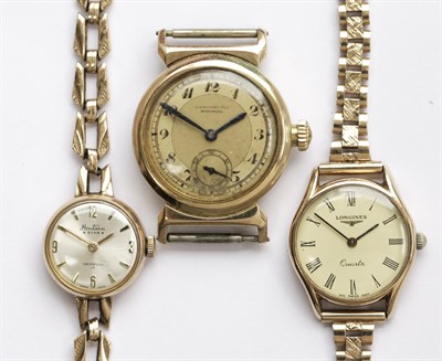 Lot 120 - Three assorted gold watches