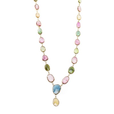 Lot 43 - An unusual tourmaline set necklace