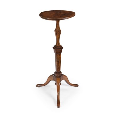 Lot 18 - A QUEEN ANNE WALNUT CANDLE STAND