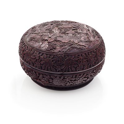 Lot 119 - CINNABAR LACQUER BOX AND COVER