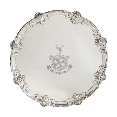 Lot 64 - A GEORGE III SILVER SALVER