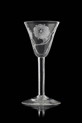 Lot 107 - An 18th century Jacobite wine glass