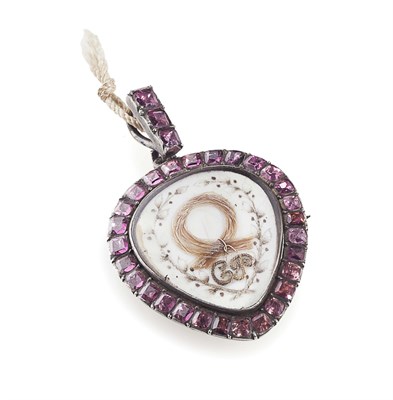 Lot 54 - An 18th century gem set locket containing a lock of Bonnie Prince Charlie's hair