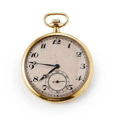 Lot 48 - LONGINES - An 18ct gold slimline evening pocket watch