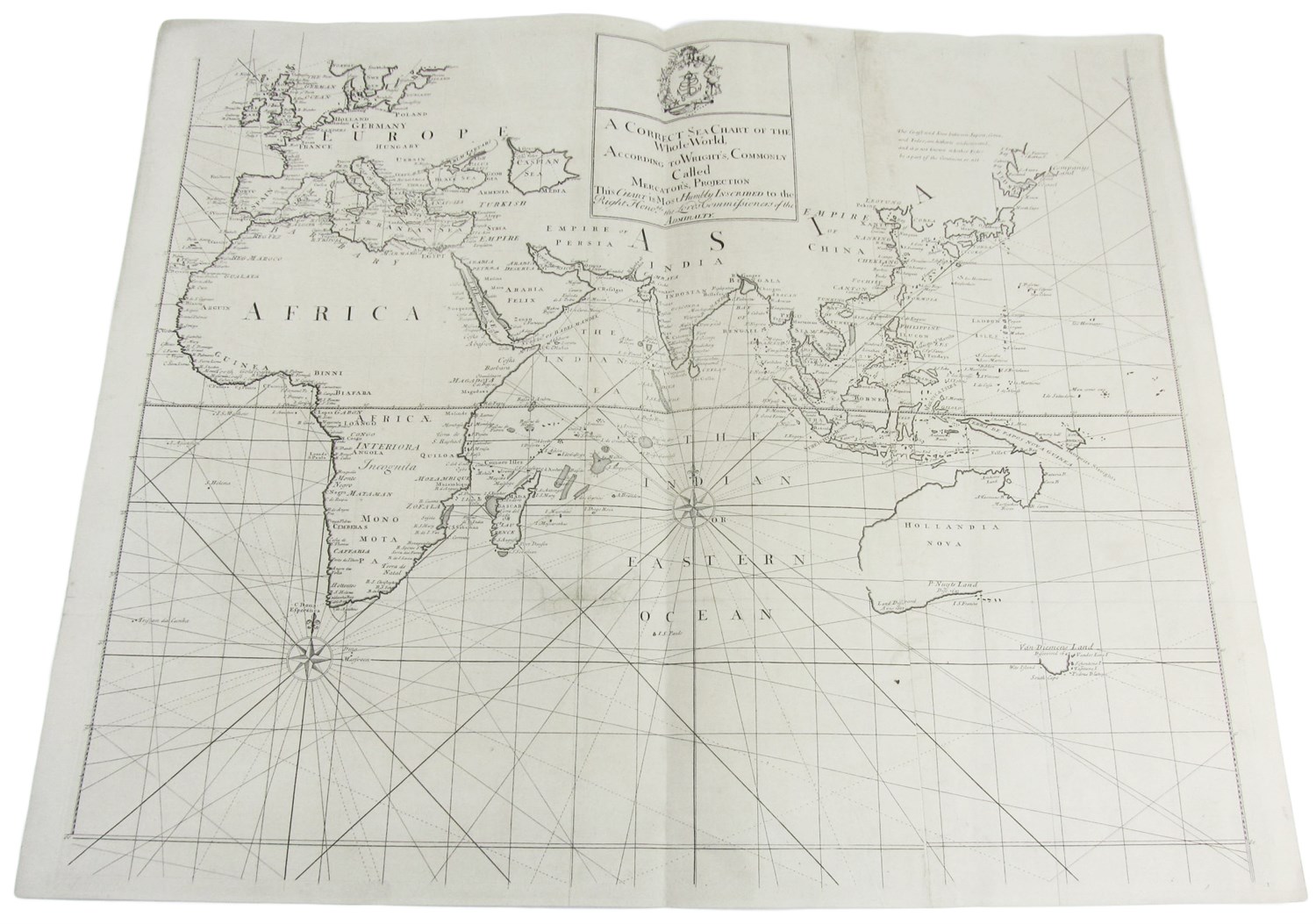 Lot 55 - Cutler, Nathaniel; Halley, Edmund, and John Senex. SALEROOM NOTICE: LACKS W. SHEET OF MAP