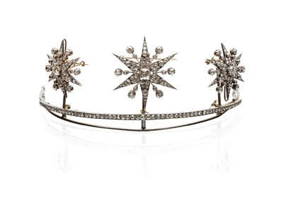 Lot 19 - A late 19th century diamond set tiara