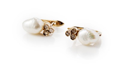 Lot 152 - A pair of natural pearl earrings