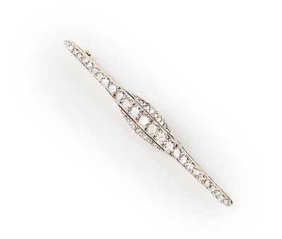 Lot 97 - A diamond set bar brooch