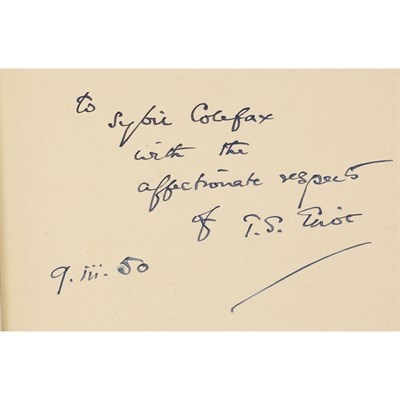Lot 136 - Eliot, T.S., inscribed