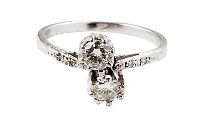 Lot 84A - A two stone diamond ring
