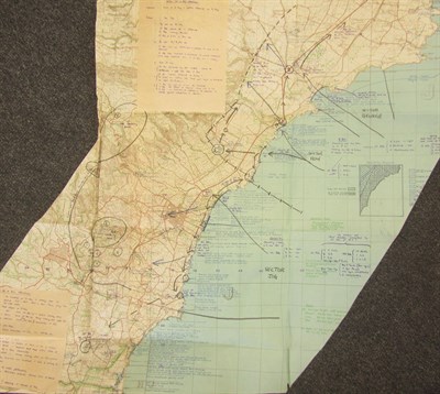 Lot 47 - "Operation Husky", amphibious invasion of Sicily by the British Eighth Army & General Montgomery - annotated Second World War Allied Invasion maps and documentation