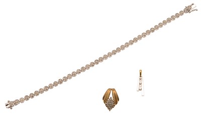 Lot 244 - A diamond set line bracelet