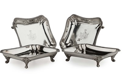 Lot 116 - SET OF FOUR GEORGE III SILVER SERVING DISHES...