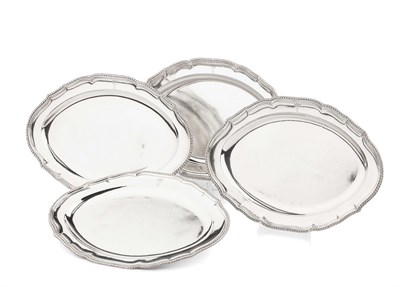 Lot 118 - SET OF FOUR GEORGE III SILVER MEAT DISHES...