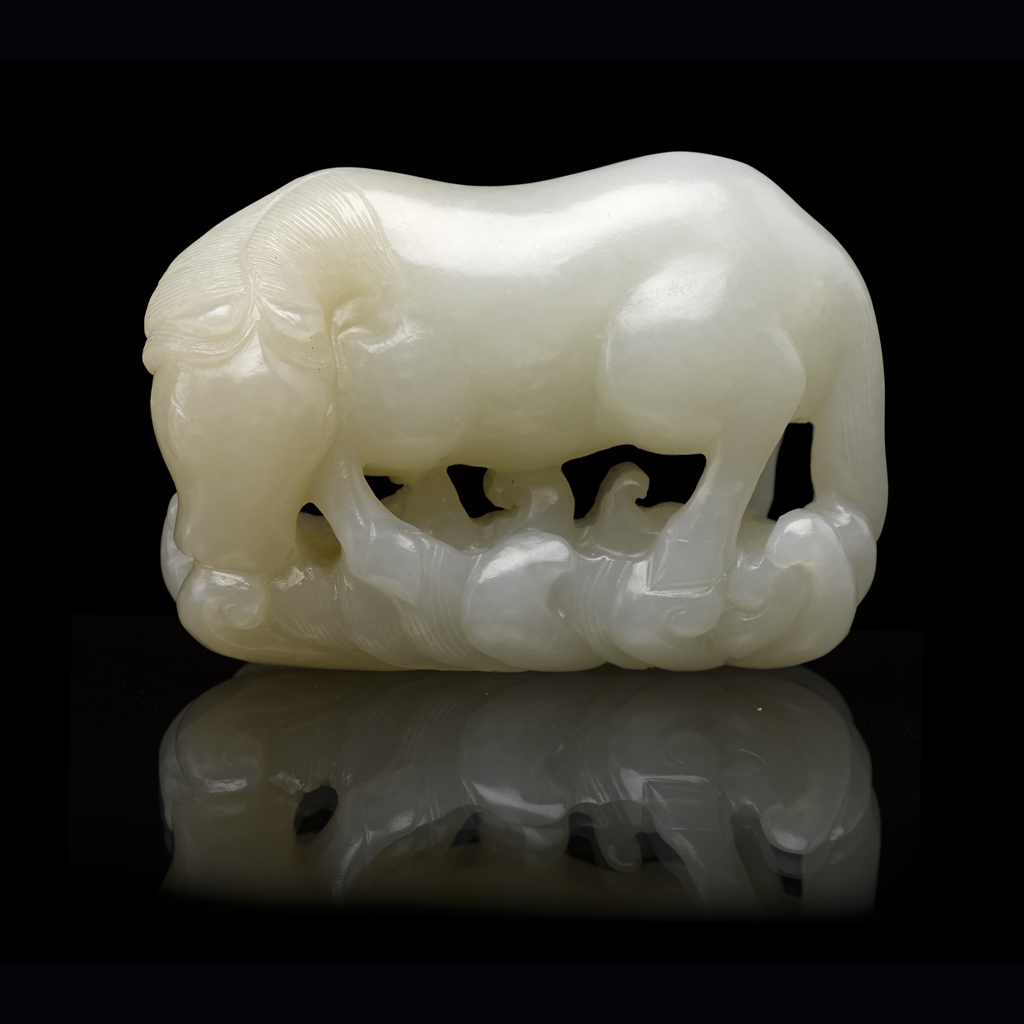 Lot 60 - WHITE JADE 'HORSE' CARVING