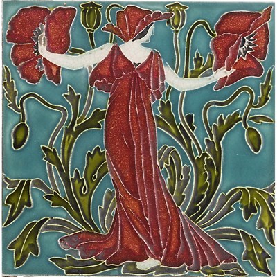 Lot 24 - WALTER CRANE (1845-1915)  FOR PILKINGTON'S TILE AND POTTERY COMPANY