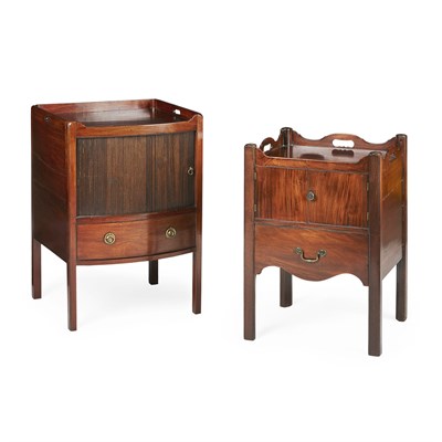 Lot 47 - TWO GEORGE III MAHOGANY BEDSIDE COMMODES