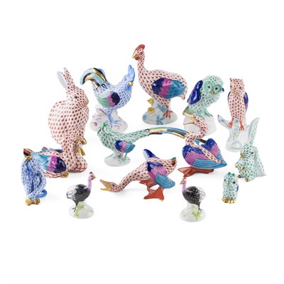 Lot 86 - A GROUP OF HEREND PORCELAIN ANIMAL FIGURES