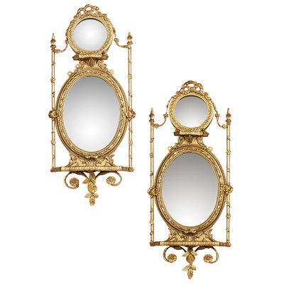 Lot 48 - PAIR OF GEORGE III STYLE GILTWOOD AND GESSO GIRANDOLES