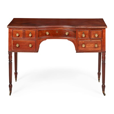 Lot 118 - REGENCY MAHOGANY CONCAVE WRITING TABLE, IN THE MANNER OF GILLOWS