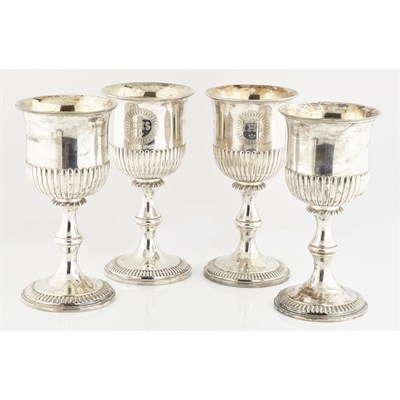 Lot 475 - A matched set of four communion cups