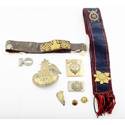 Lot 42 - QUEEN'S ROYAL BODYGUARD - A shoulder belt with gilt and enamelled badge and a silver oval badge