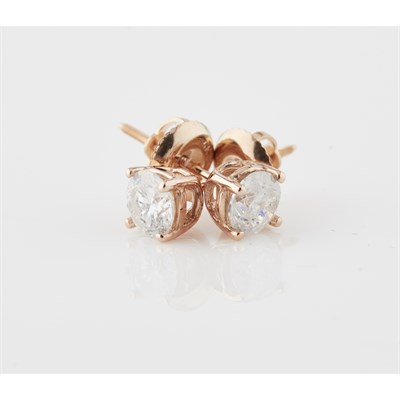 Lot 90 - A pair of diamond set stud earrings