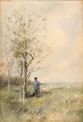 Lot 66 - JOZEF NEUHUYS (1841-1890) SHEPHERD AND HIS...
