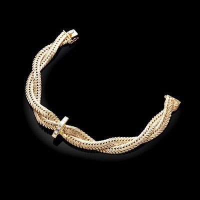 Lot 63 - A diamond set woven bracelet