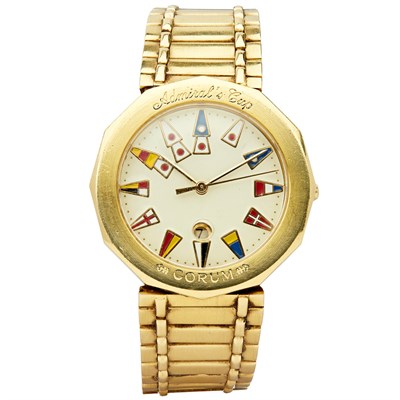 Lot 78 - CORUM - A gentleman's 18ct gold cased wrist watch