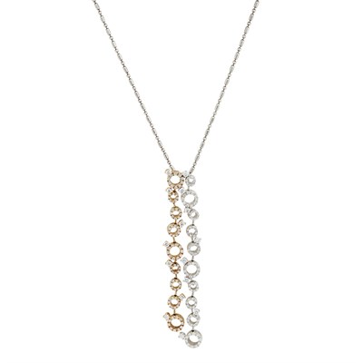 Lot 110 - A contemporary diamond set pendant necklace