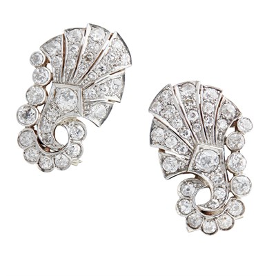 Lot 23 - A pair of diamond set earrings