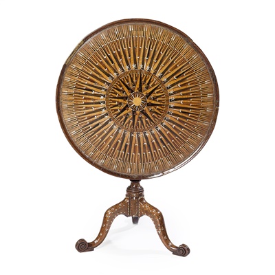 Lot 168 - RARE PARQUETRY, MOTHER-OF-PEARL AND BRASS INLAID OCCASIONAL TABLE, PROBABLY OTTOMAN FOR THE BRITISH MARKET
