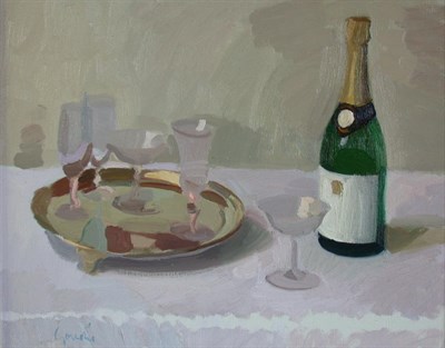 Lot 41 - ALEXANDER GOUDIE (B.1933) STILL LIFE WITH...