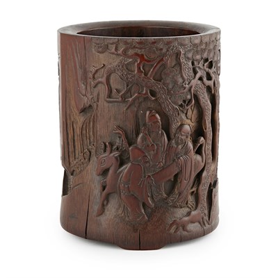 Lot 11 - CARVED BAMBOO BRUSH POT