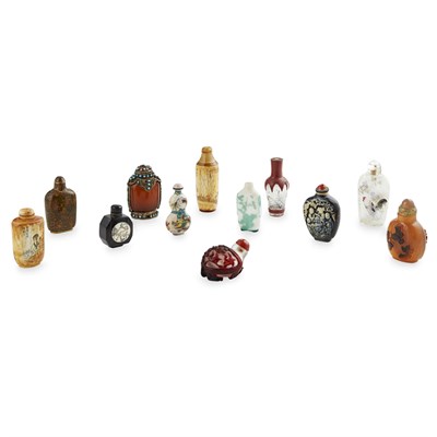 Lot 77 - COLLECTION OF TWELVE SNUFF BOTTLES