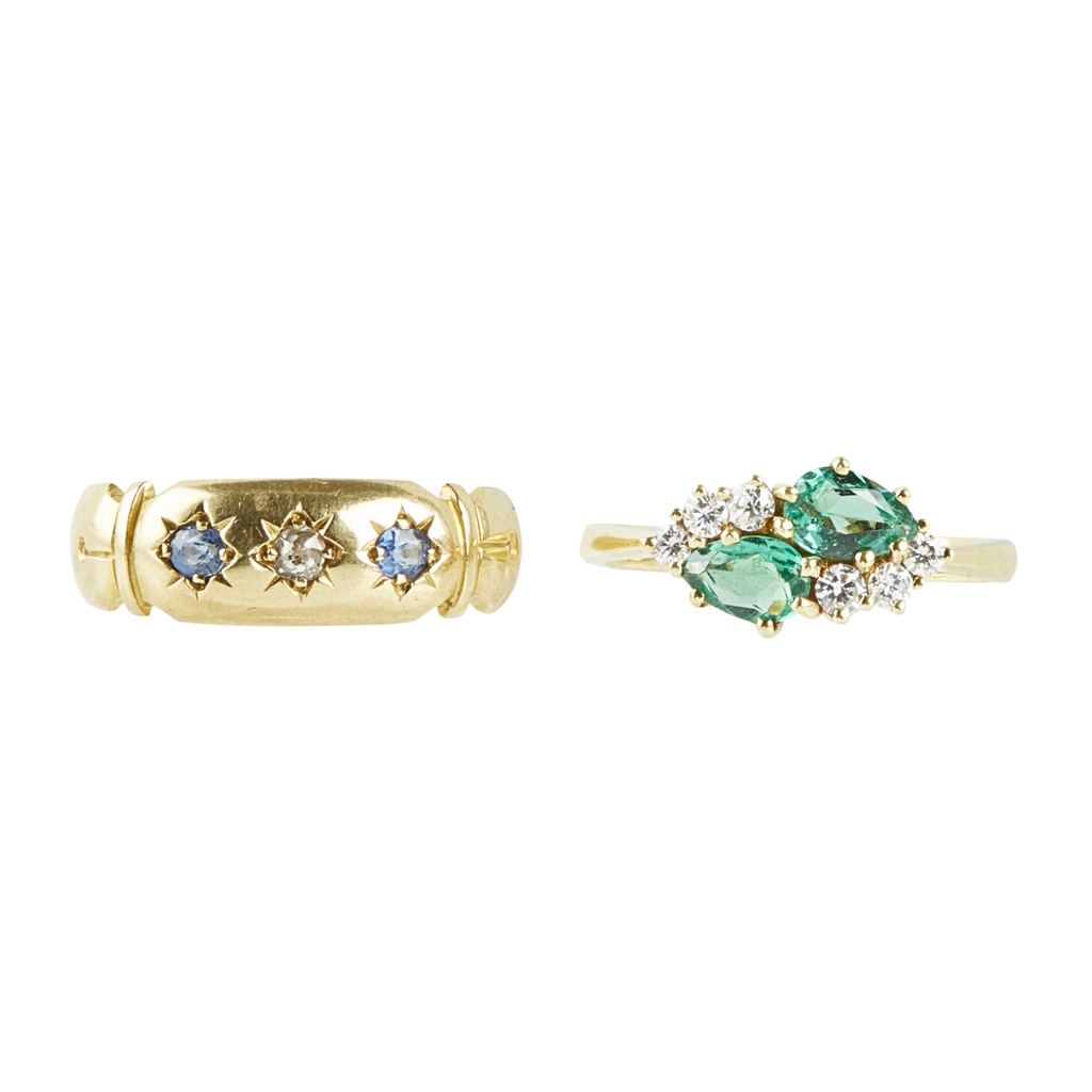 Lot 51 - An emerald and diamond set ring