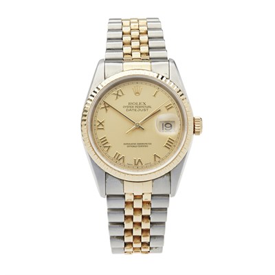 Lot 277 - A gentleman's gold and stainless steel wrist watch, Rolex
